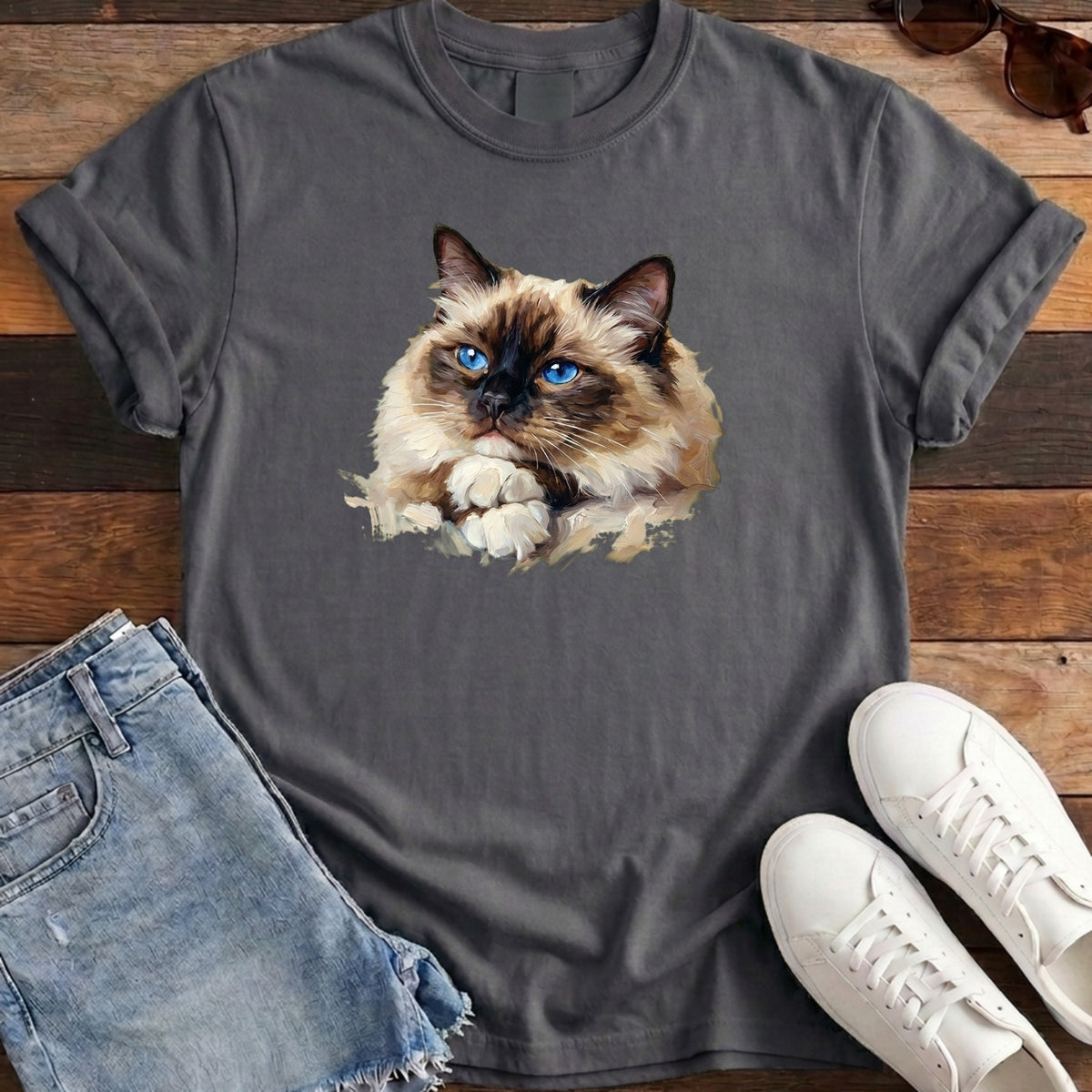 Ragdoll Oil Portrait Tee - Pepper