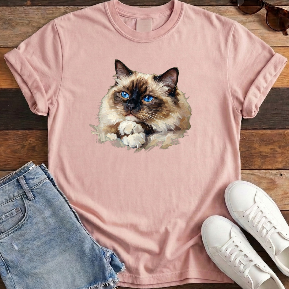 Ragdoll Oil Portrait Tee - Blossom