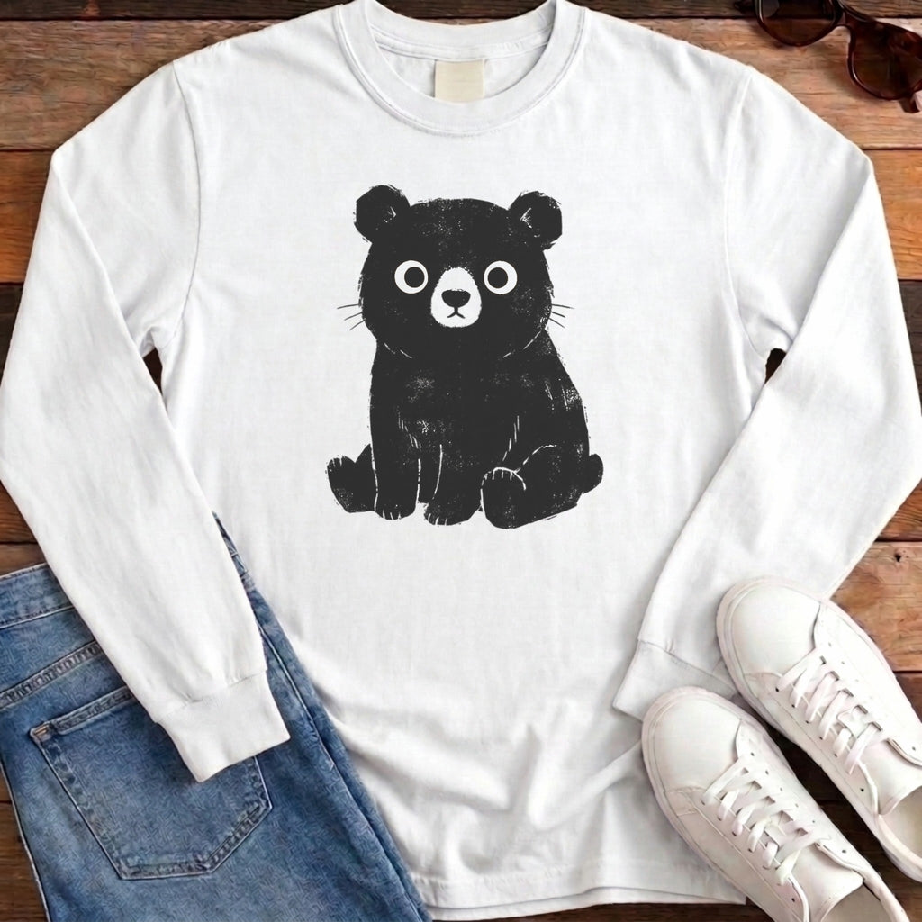 Cute Bear Long Sleeve - White