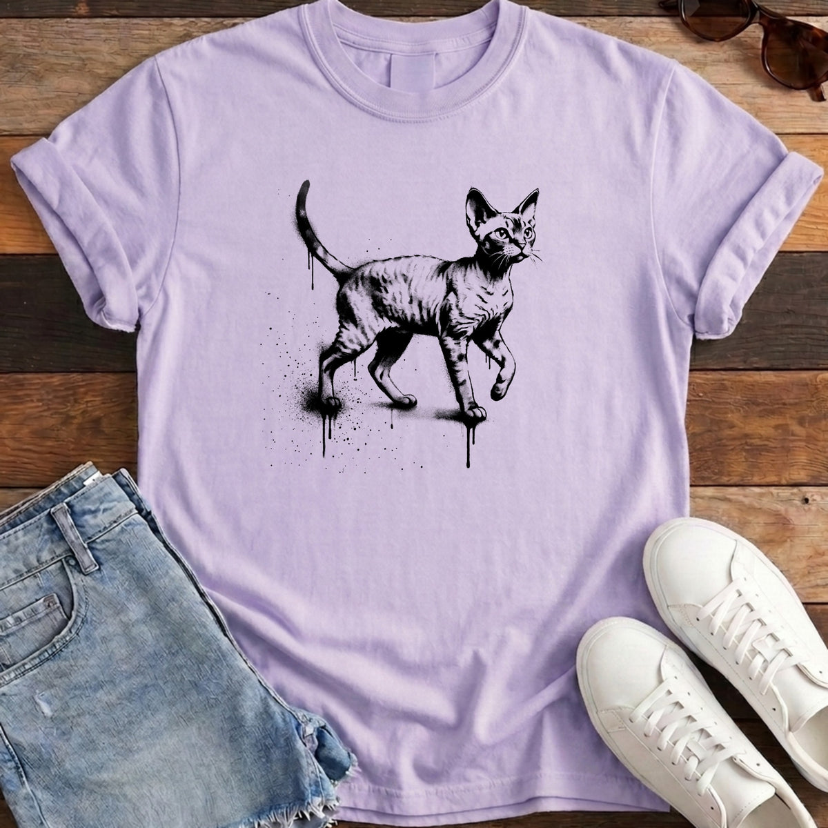 Street Stencil Devon Rex Tee - Orchid
