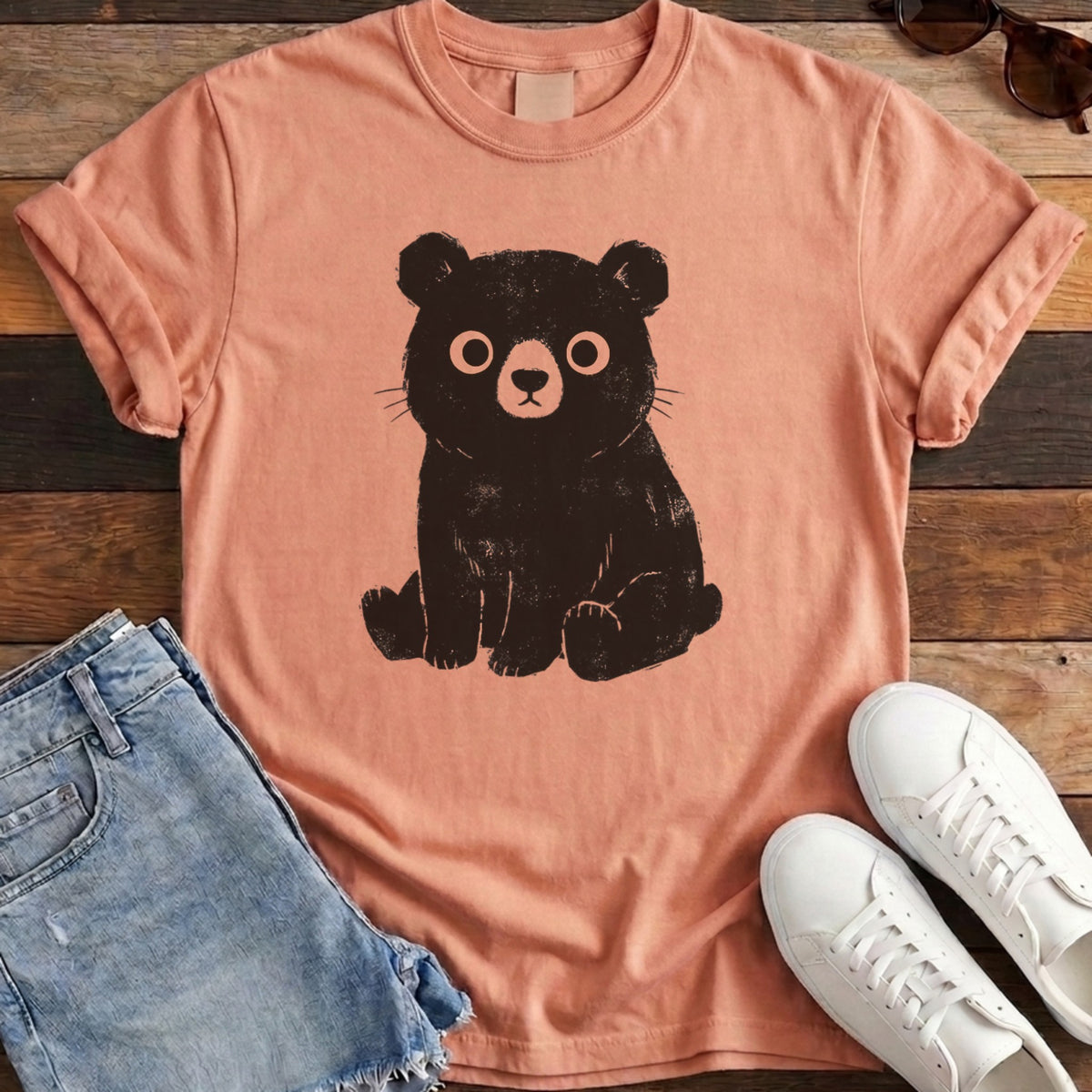 Cute Bear Tee - Terracotta