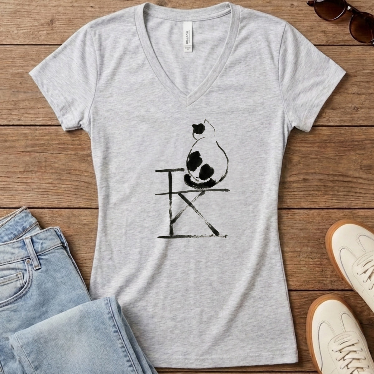 Cat Ponder Women's V-Neck - Athletic Heather