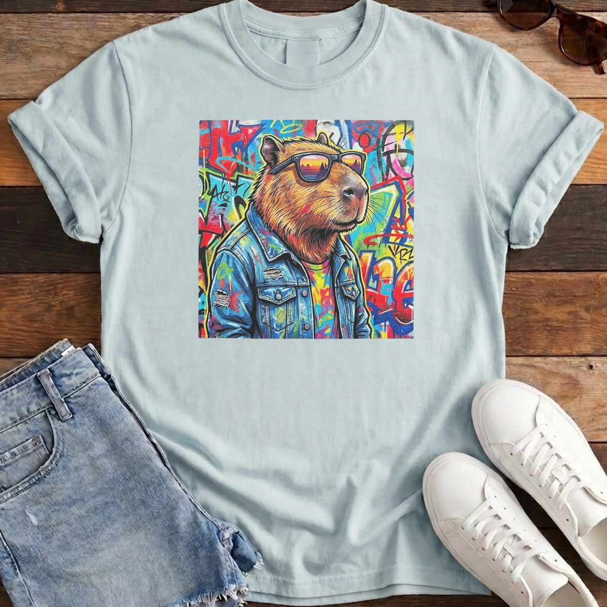Cappy Graffiti Tee - Chambray