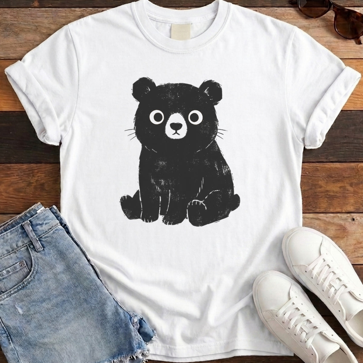 Cute Bear Tee - White