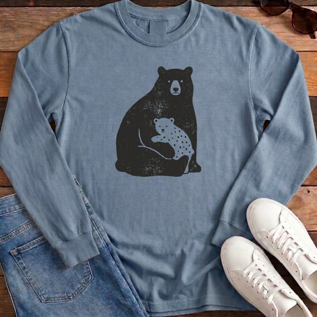 Bear Family Long Sleeve - Blue Jean