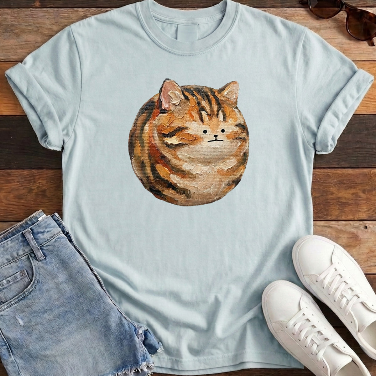 Cat Ball Tee - Chambray