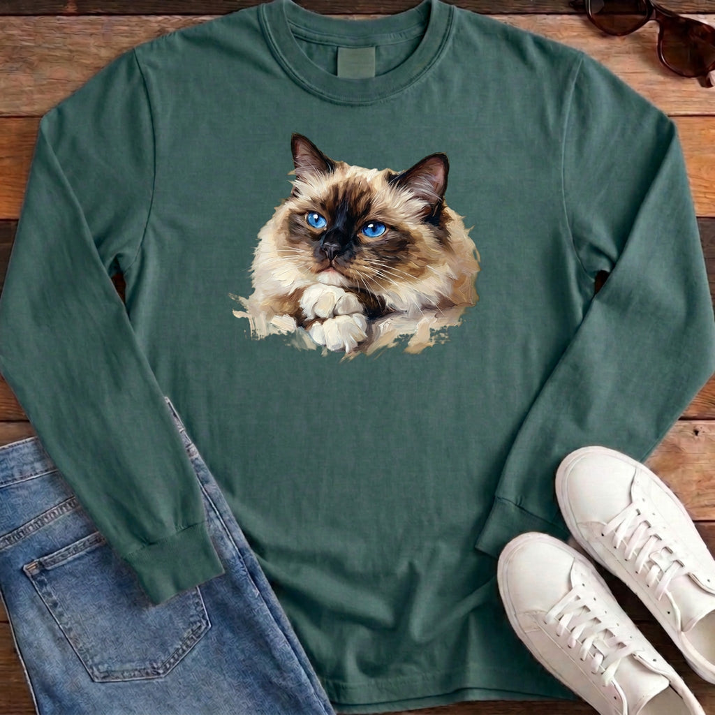 Ragdoll Oil Portrait Long Sleeve - Blue Spruce