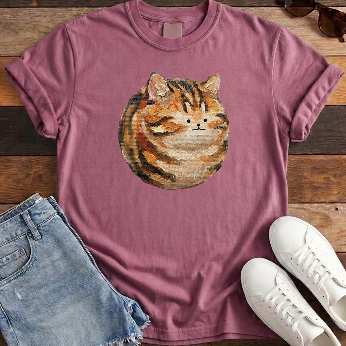 Cat Ball Tee - Berry