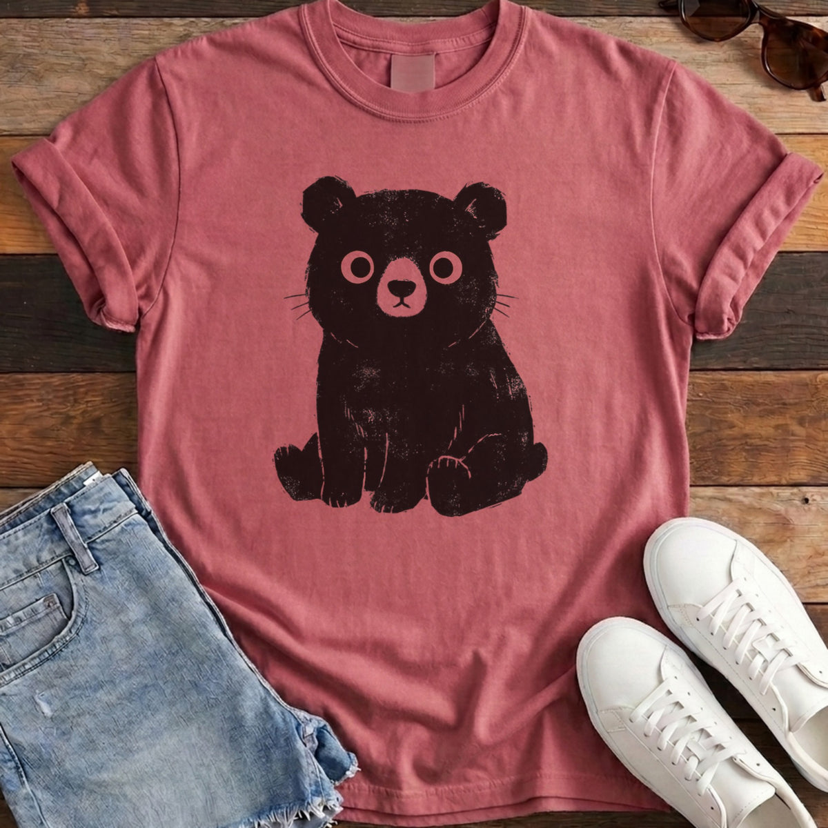 Cute Bear Tee - Brick