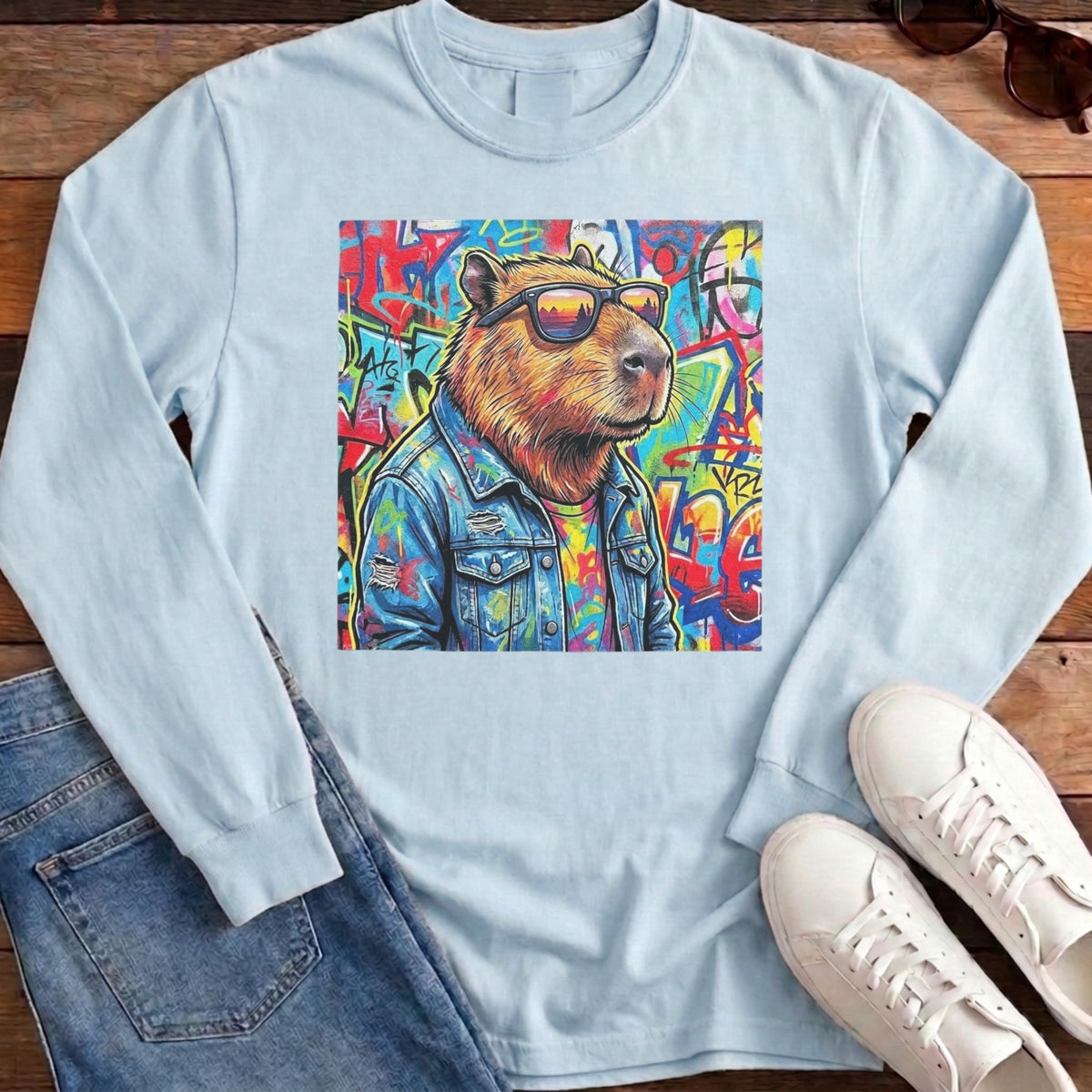 Cappy Graffiti Long Sleeve - Chambray