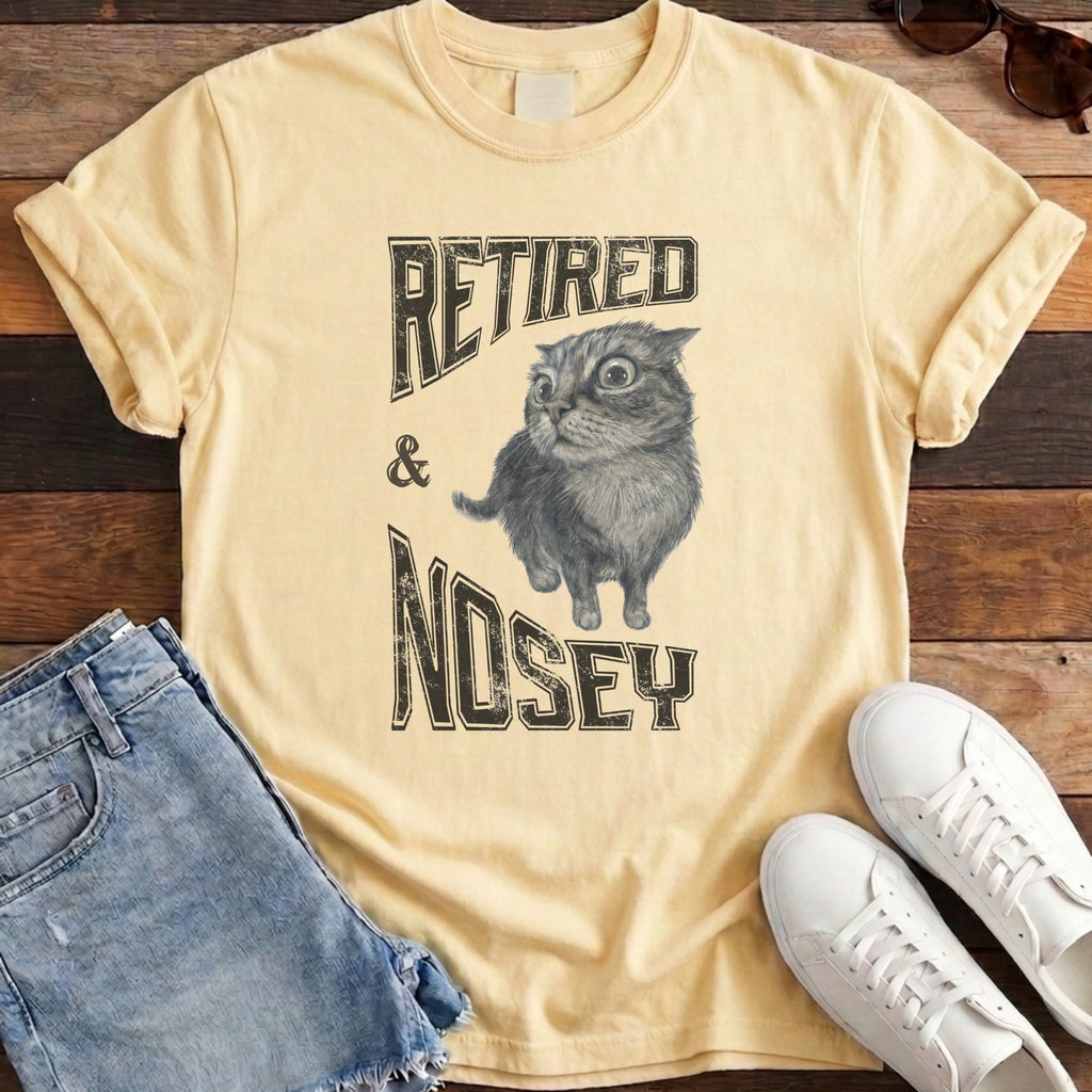 Retired and Nosey Tee - Butter