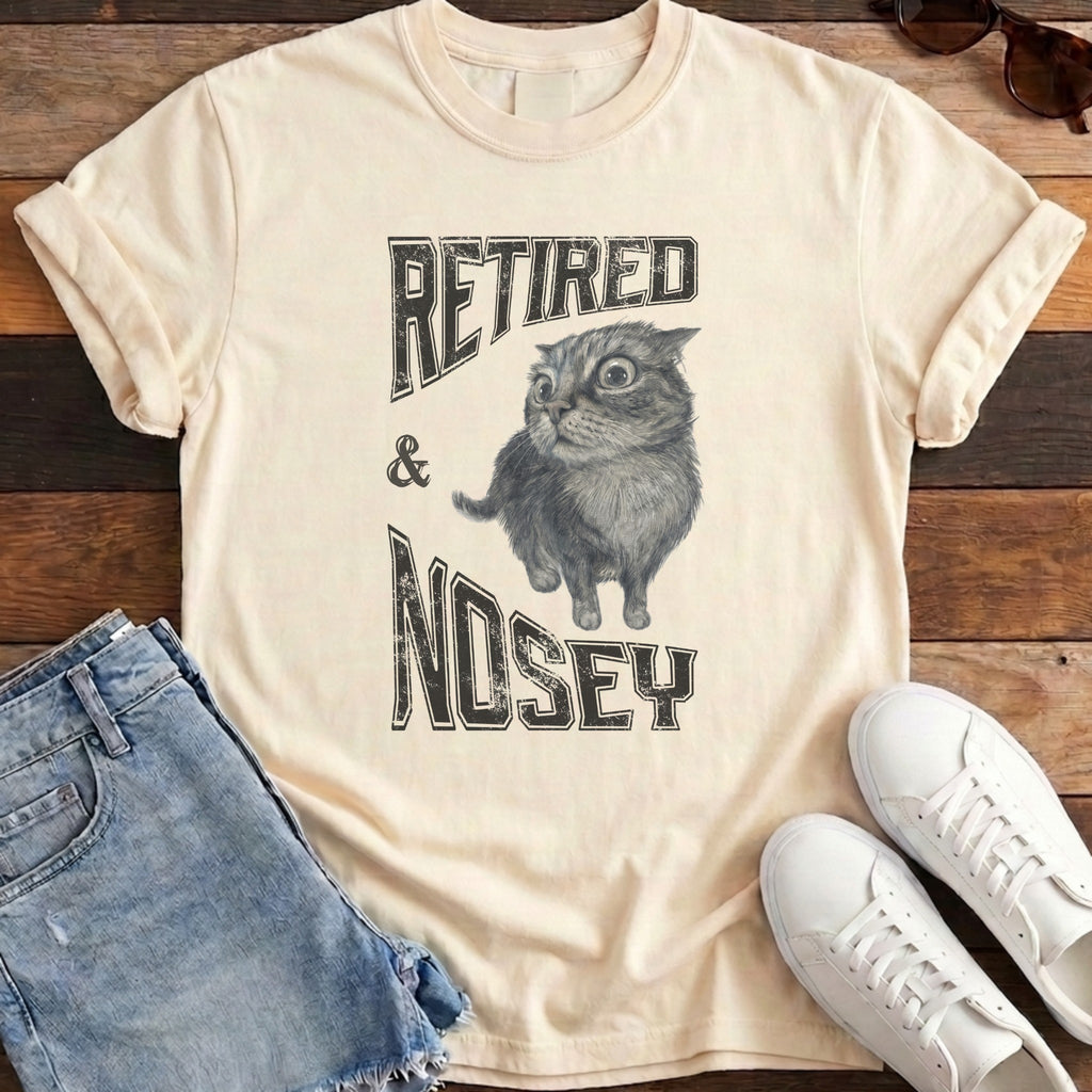 Retired and Nosey Tee - Ivory