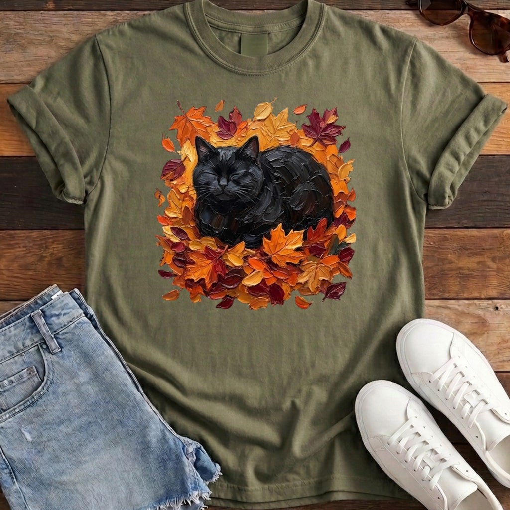 Autumn Loaf Black Cat Tee - Hemp