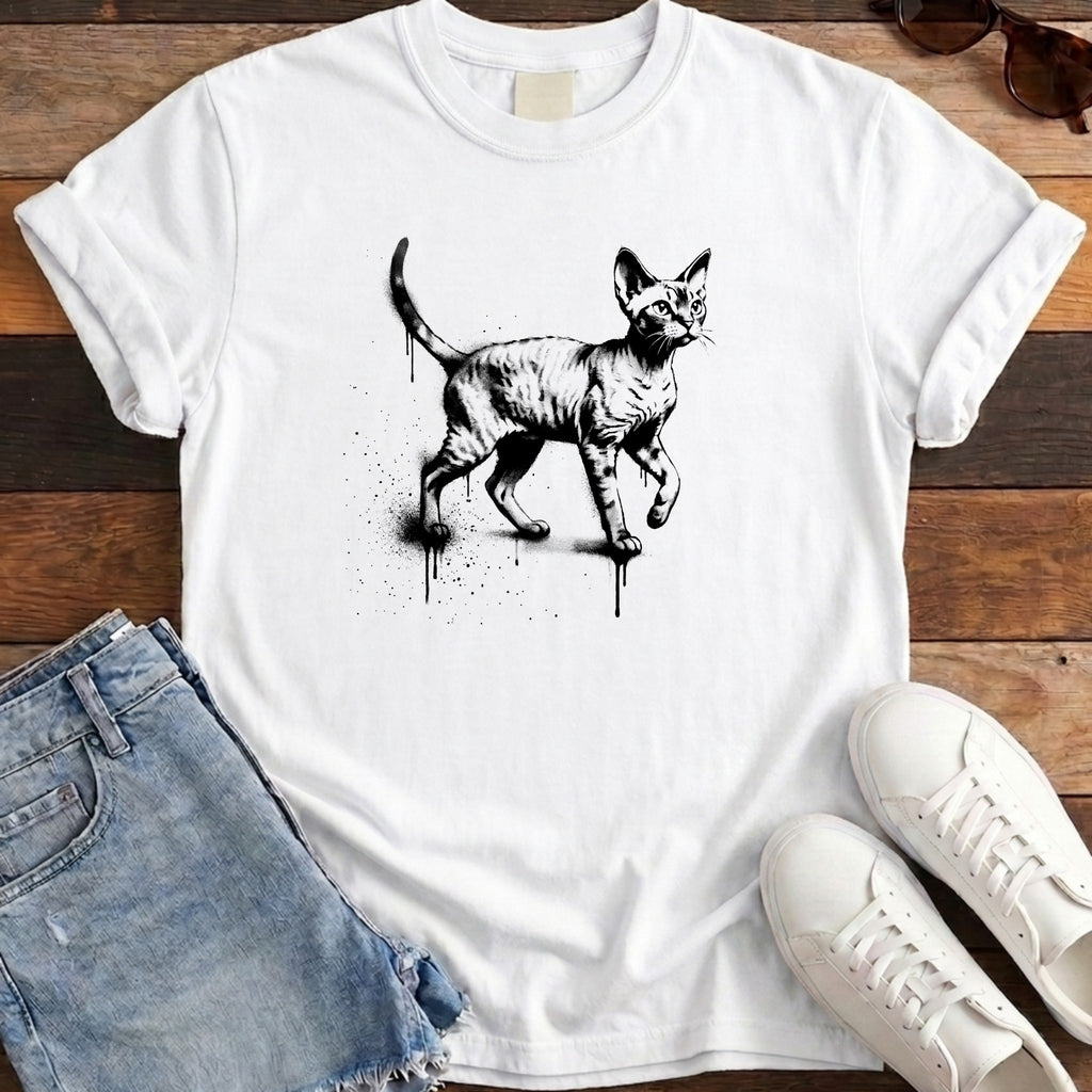 Street Stencil Devon Rex Tee - White