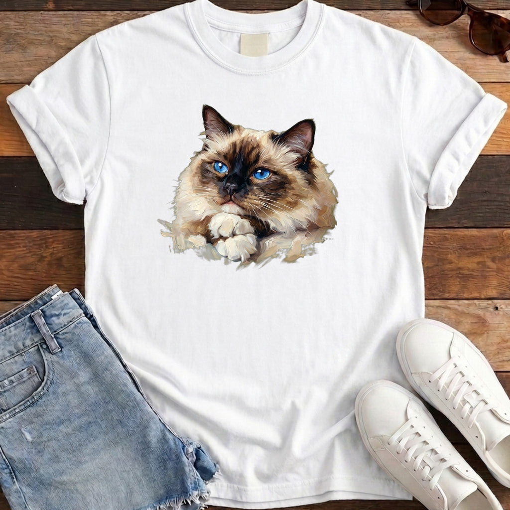 Ragdoll Oil Portrait Tee - White