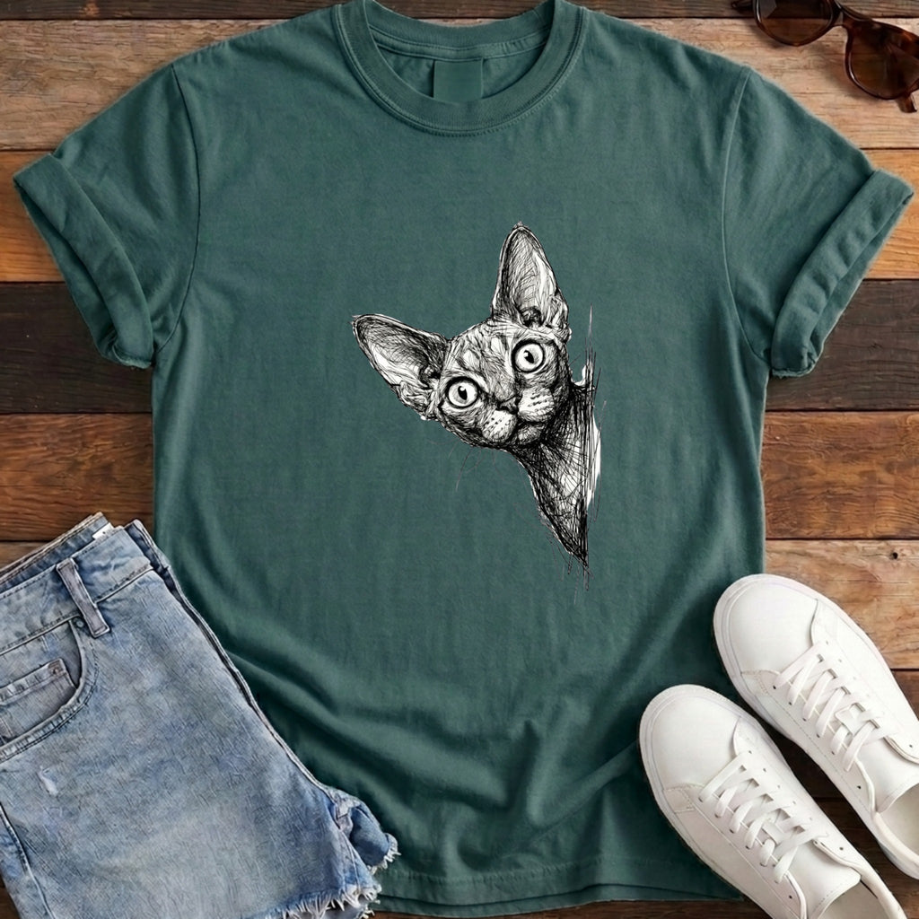 Devon Rex Peek Tee - Blue Spruce
