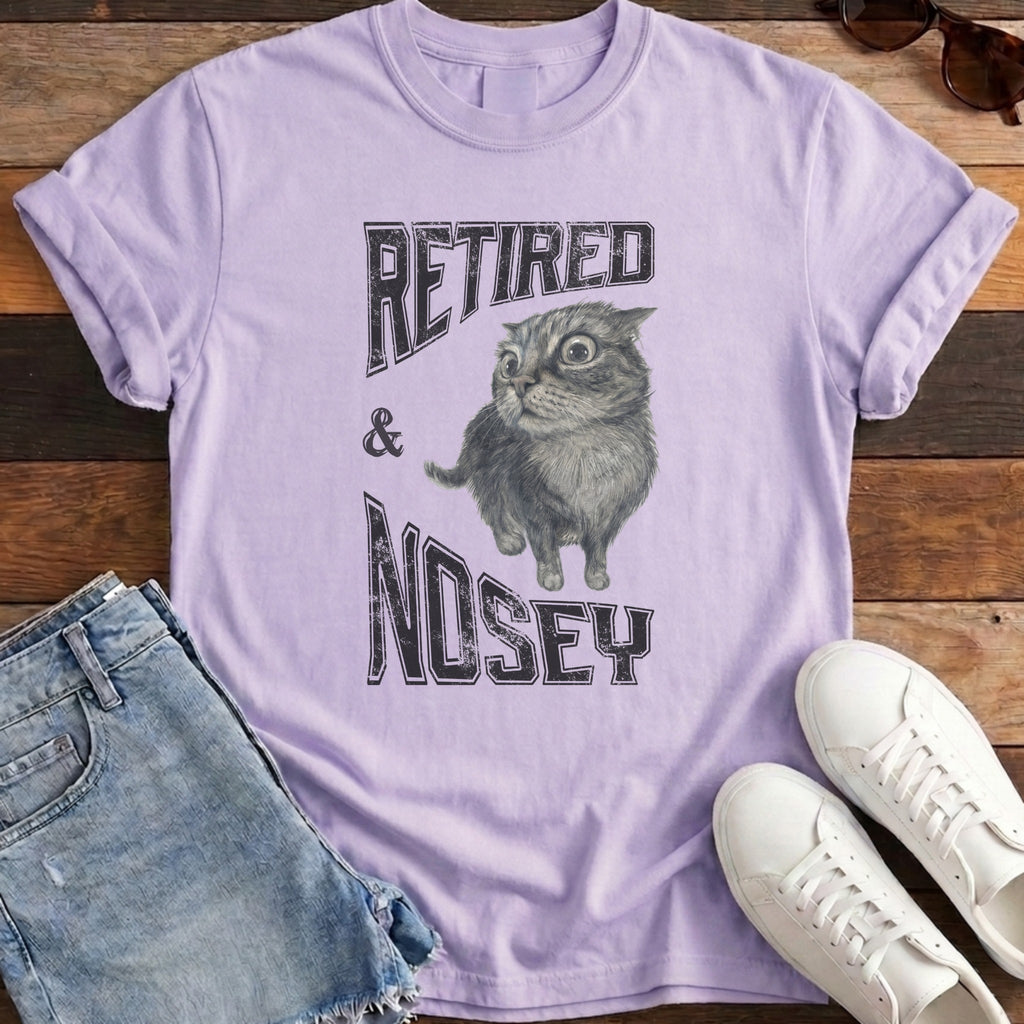 Retired and Nosey Tee - Orchid