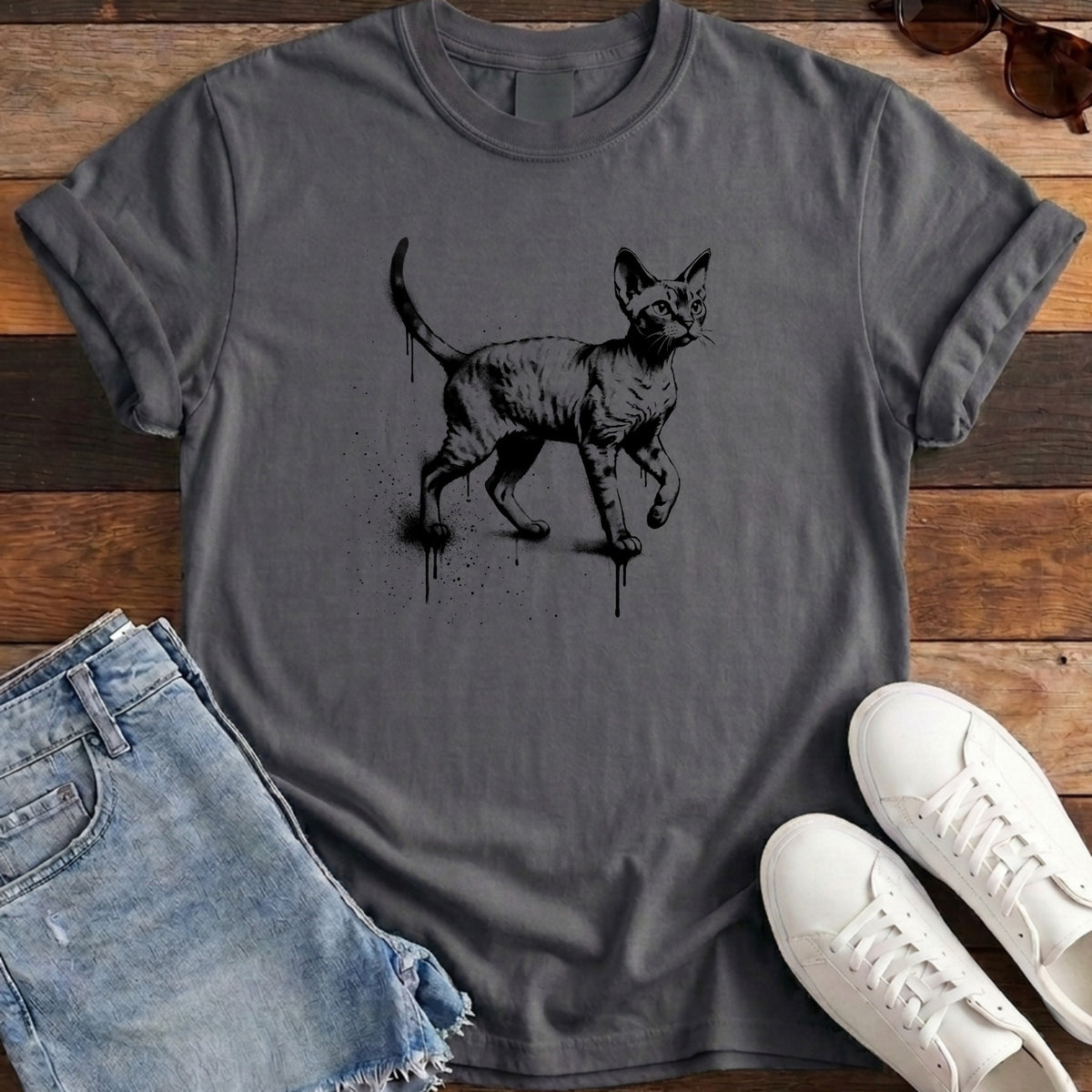 Street Stencil Devon Rex Tee - Pepper