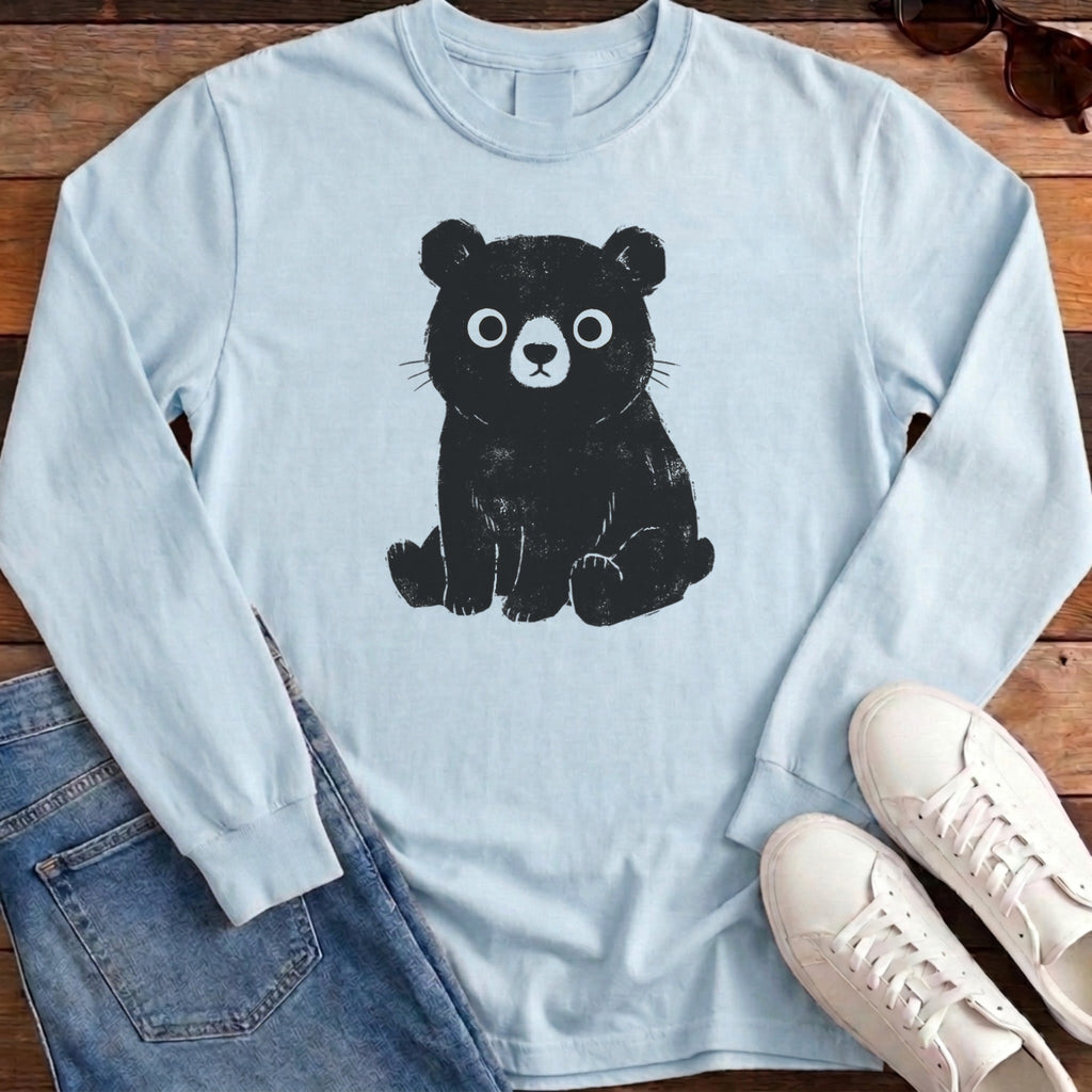 Cute Bear Long Sleeve - Chambray