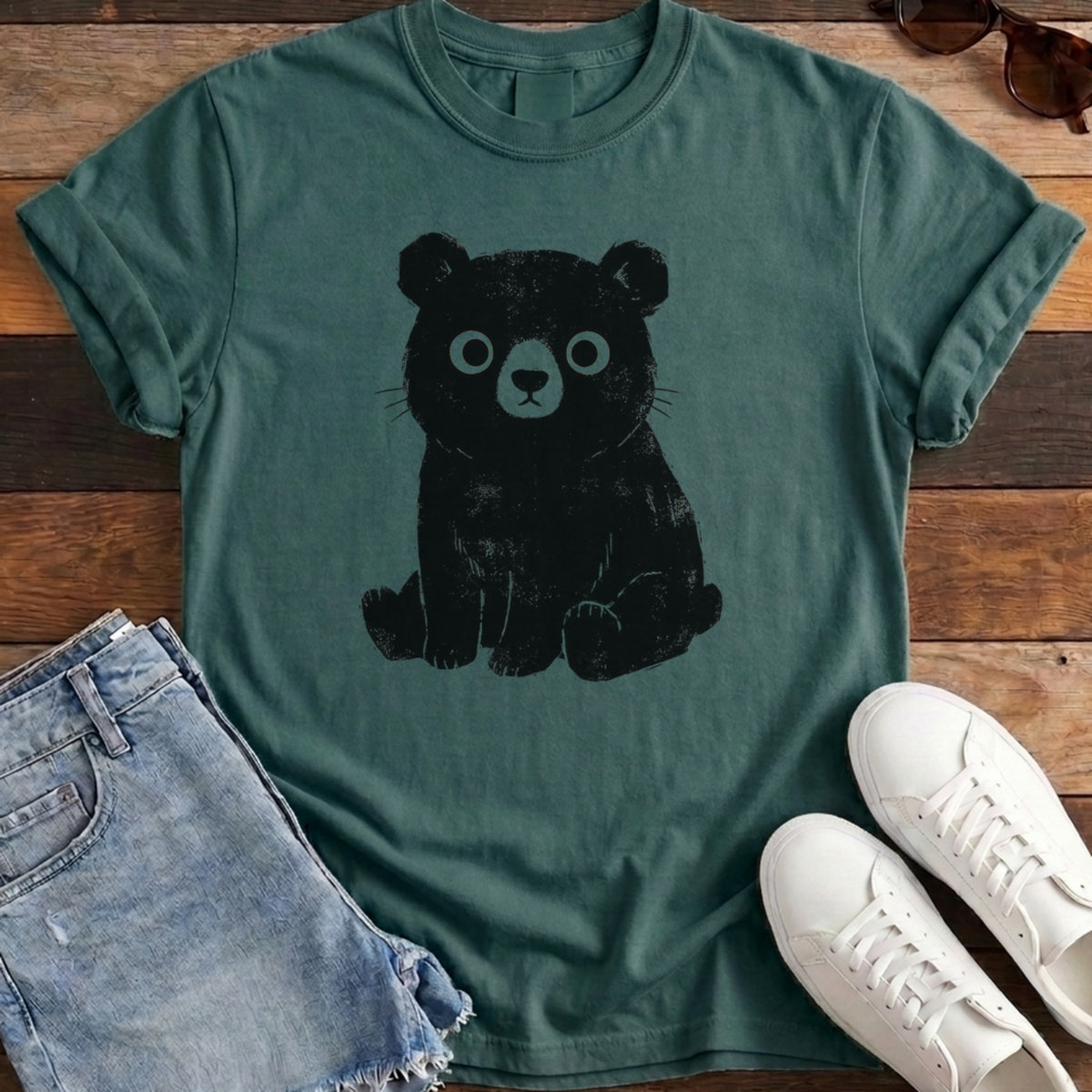 Cute Bear Tee - Blue Spruce
