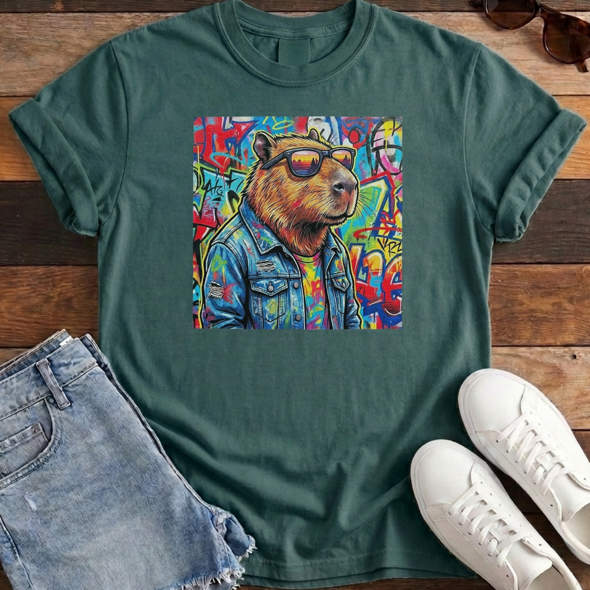 Cappy Graffiti Tee - Blue Spruce