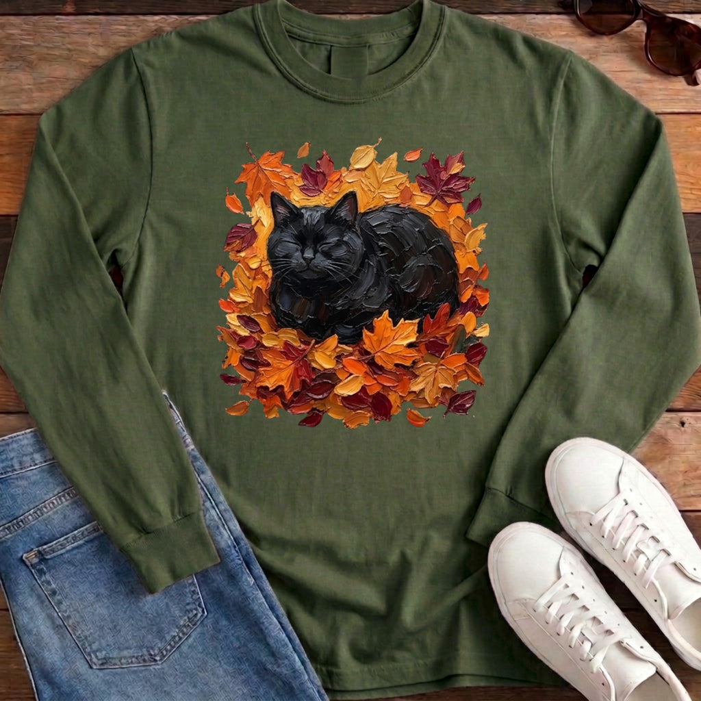 Autumn Loaf Black Cat Long Sleeve - Hemp