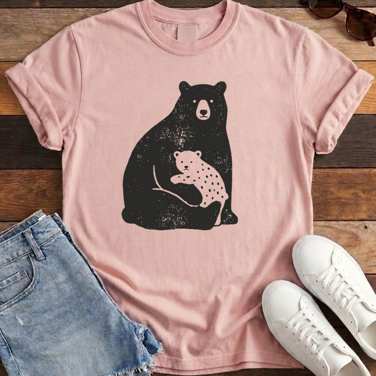 Bear Family Tee - Blossom