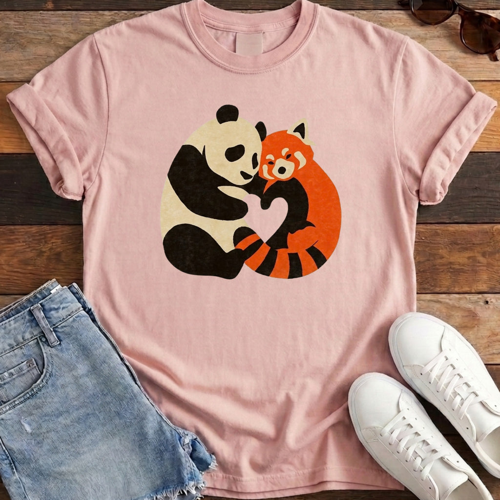 Panda Fox Love Tee - Blossom