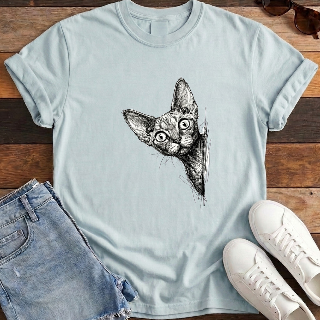 Devon Rex Peek Tee - Chambray