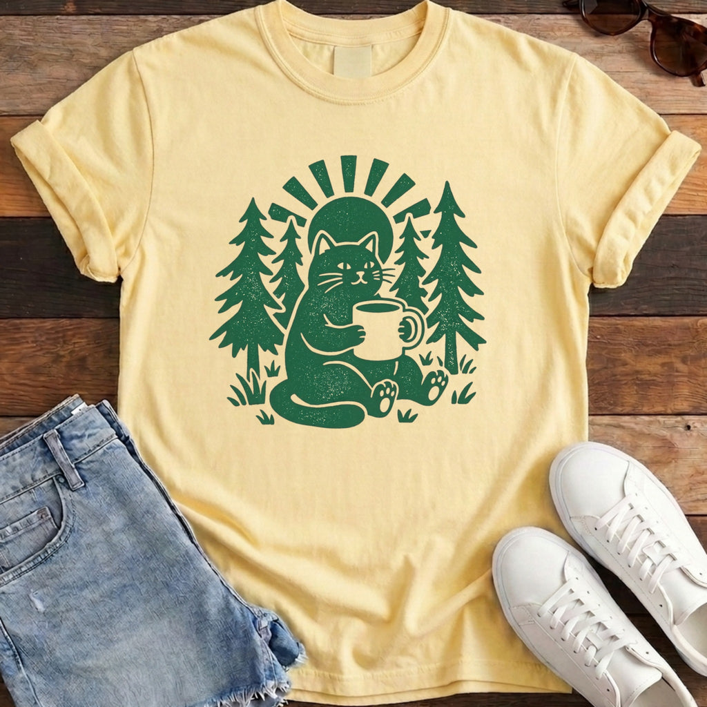 Cat N Coffee Tee - Banana