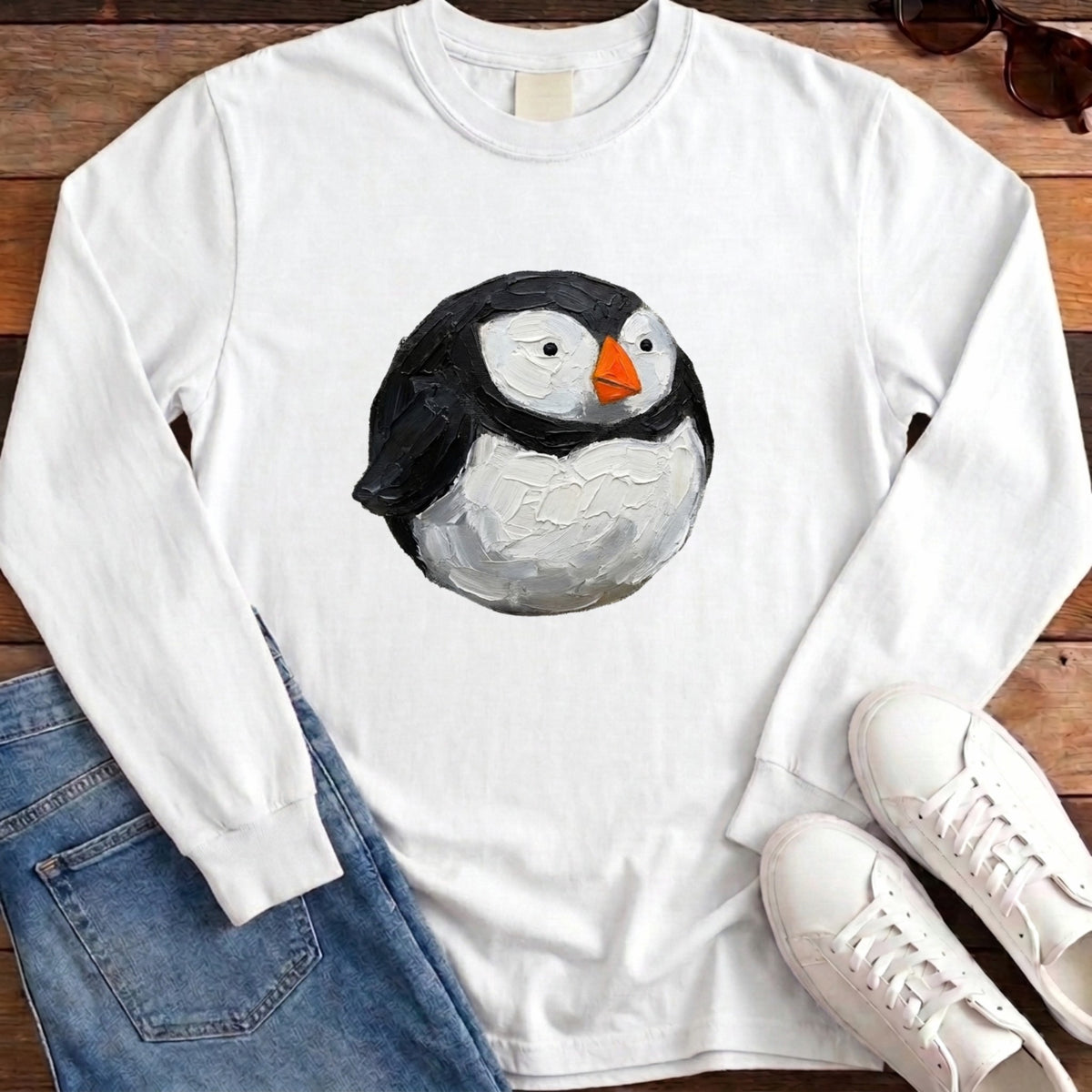 Puffin Ball Long Sleeve - White