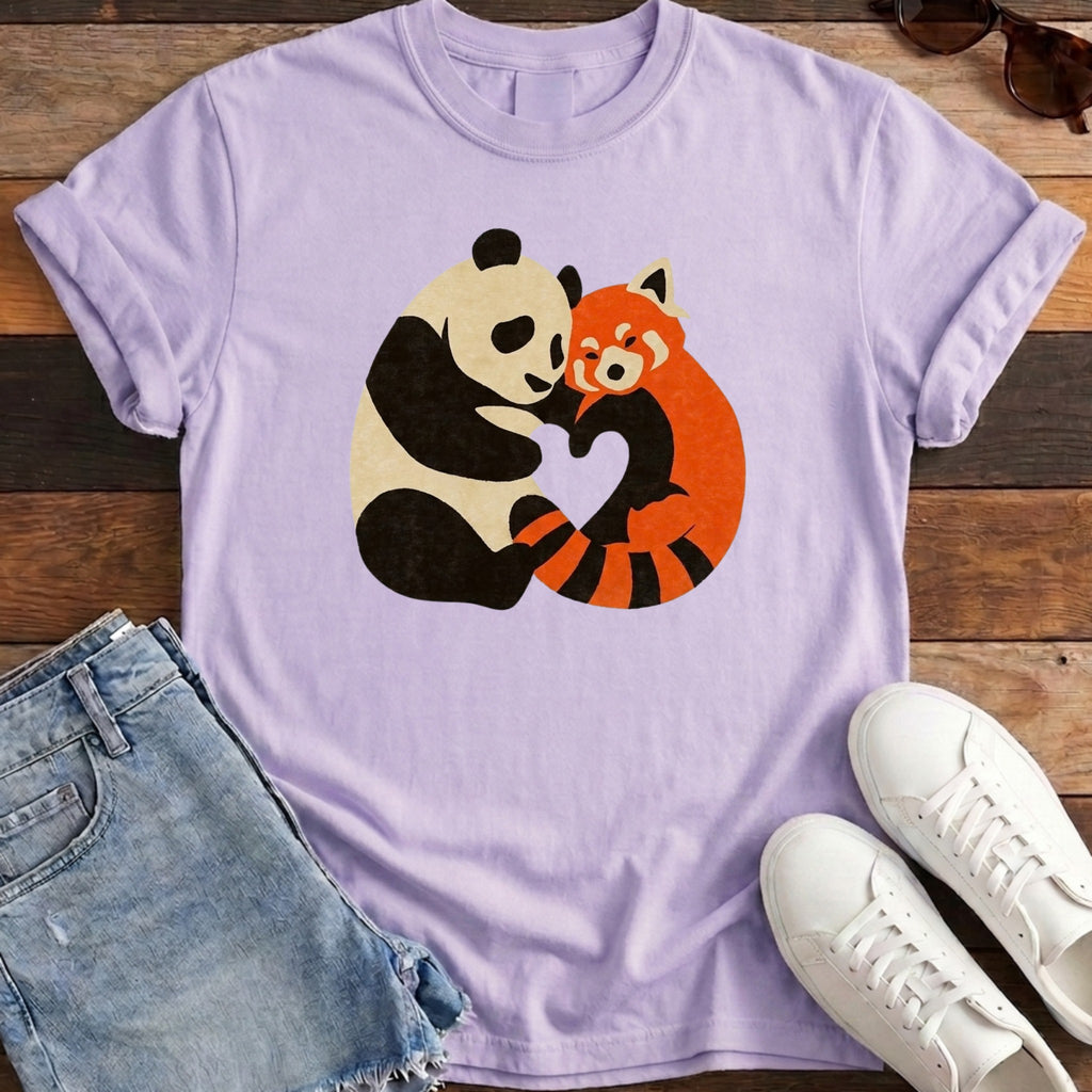Panda Fox Love Tee - Orchid