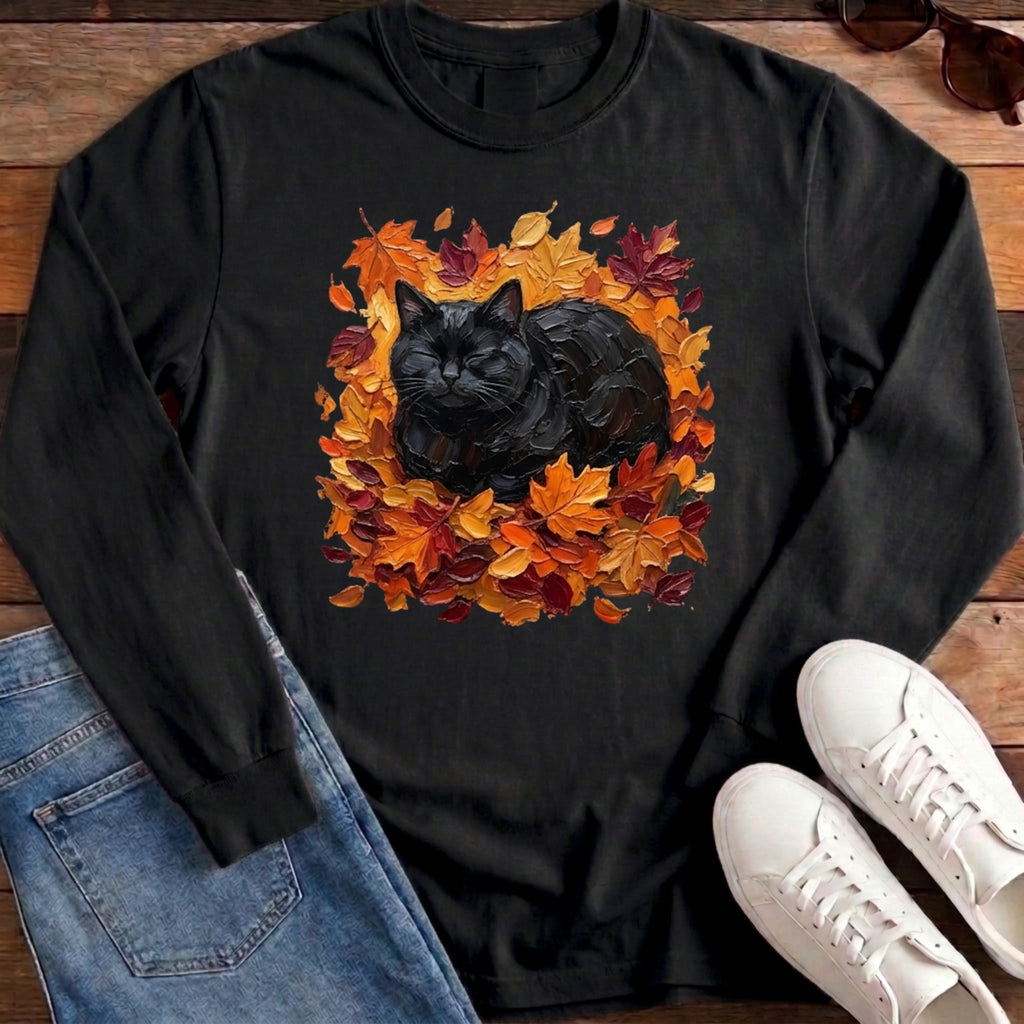 Autumn Loaf Black Cat Long Sleeve - Black