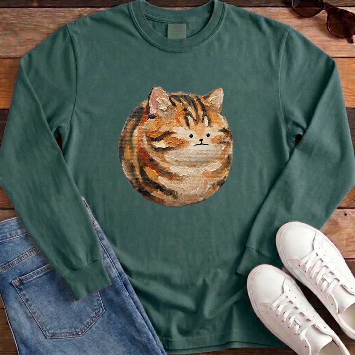 Cat Ball Long Sleeve - Blue Spruce