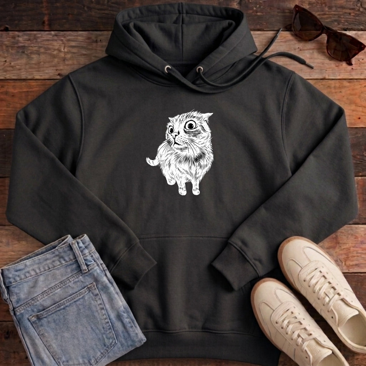 I Know Things Cat Hoodie - Black