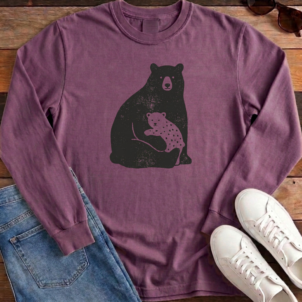 Bear Family Long Sleeve - Berry