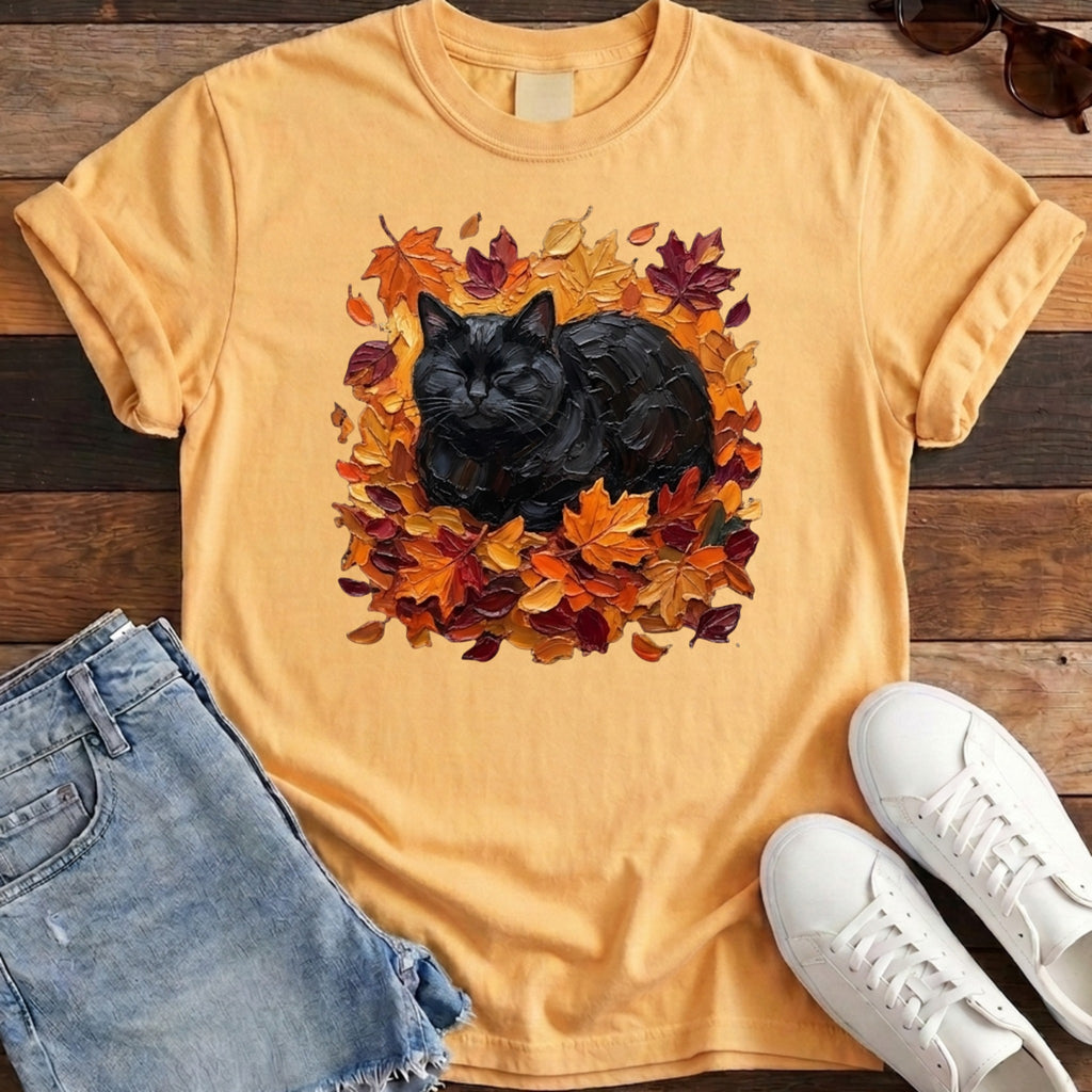 Autumn Loaf Black Cat Tee - Citrus