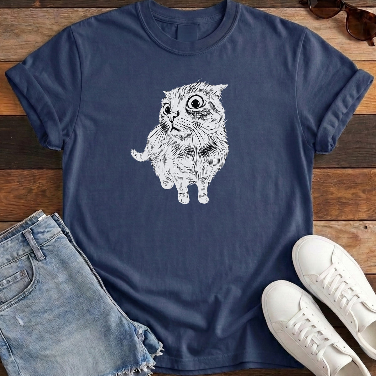 I Know Things Cat Tee - Navy