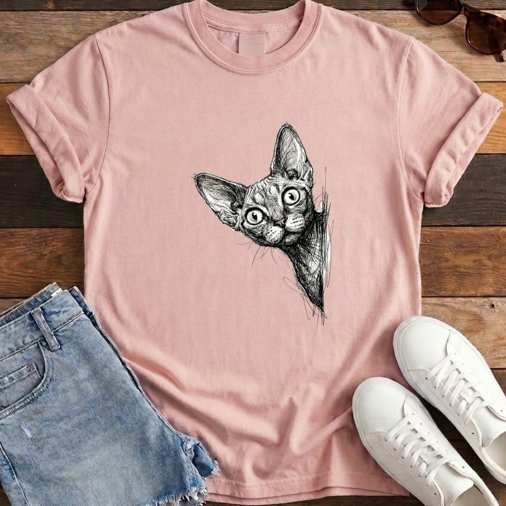 Devon Rex Peek Tee - Blossom