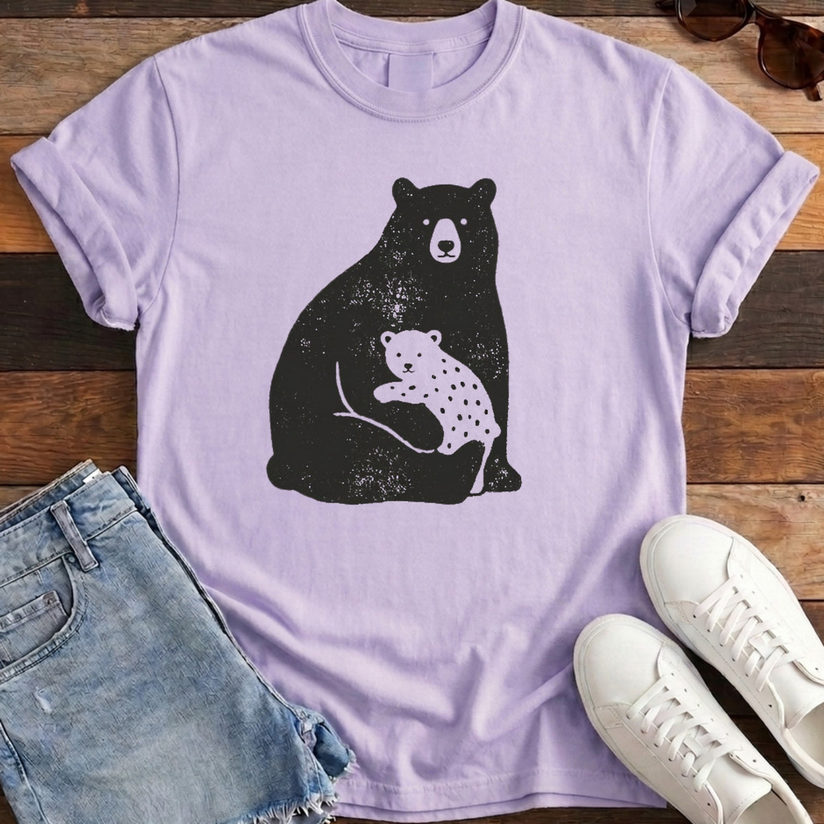 Bear Family Tee - Orchid