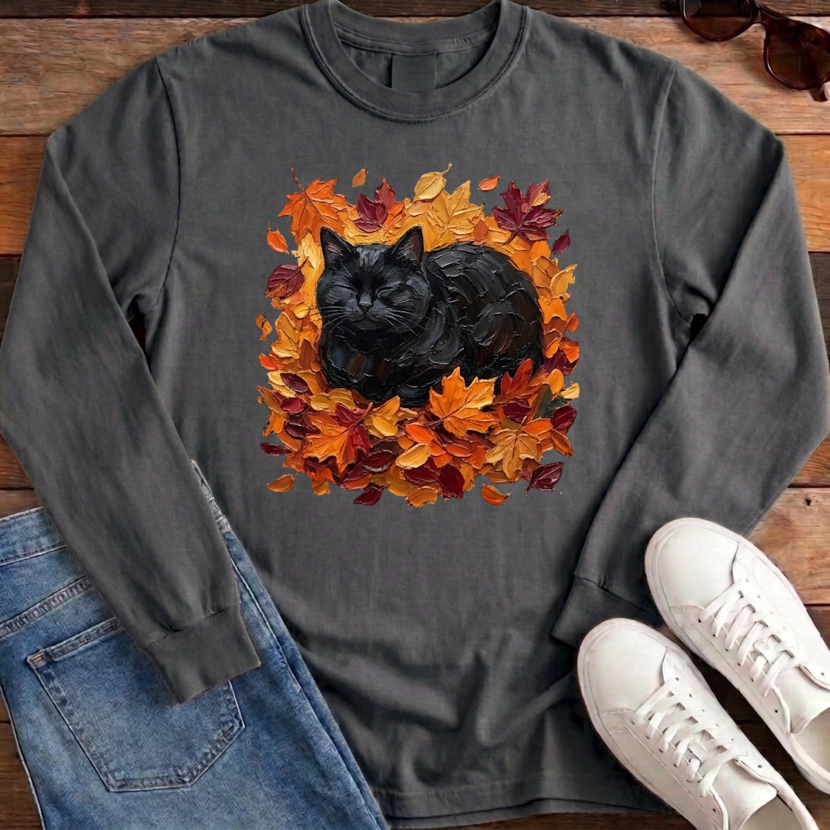 Autumn Loaf Black Cat Long Sleeve - Pepper