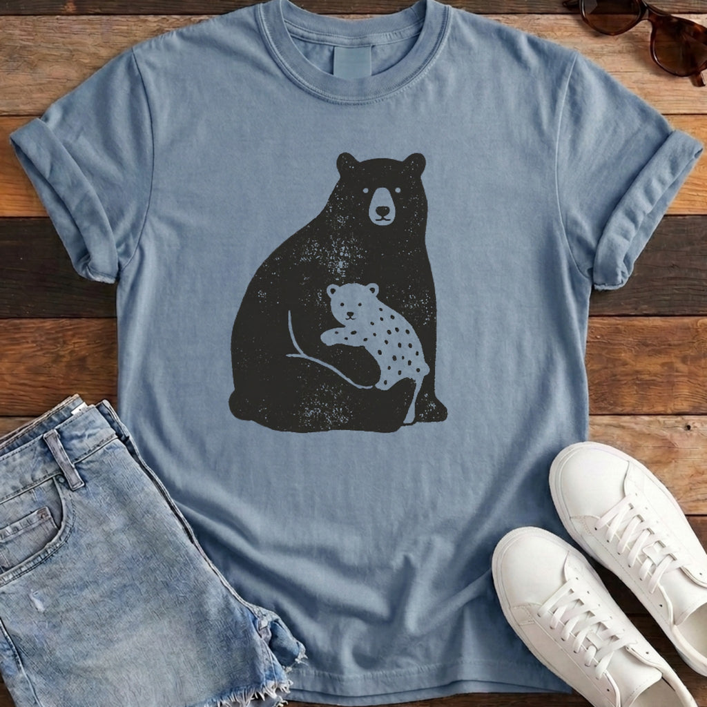 Bear Family Tee - Blue Jean