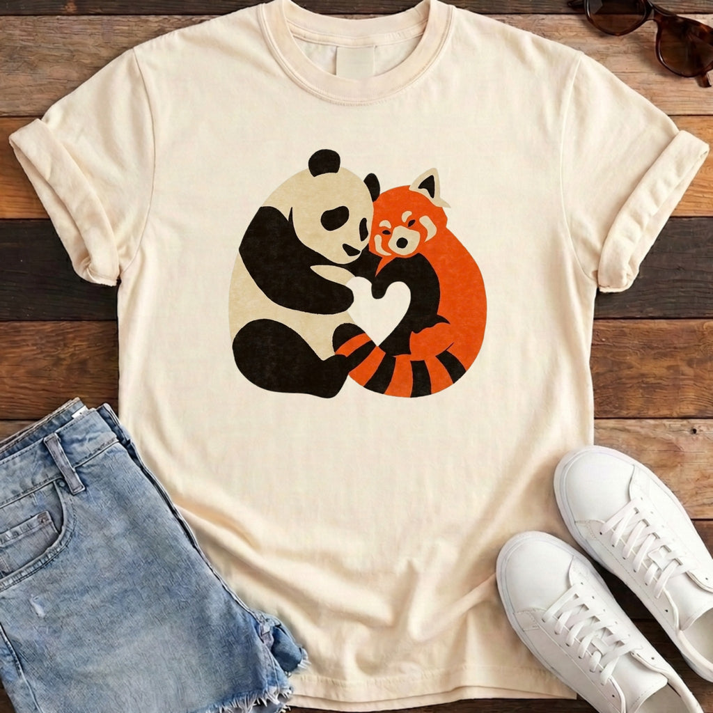 Panda Fox Love Tee - Ivory