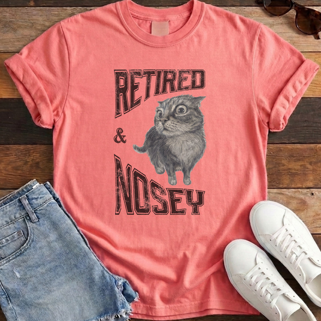 Retired and Nosey Tee - Watermelon