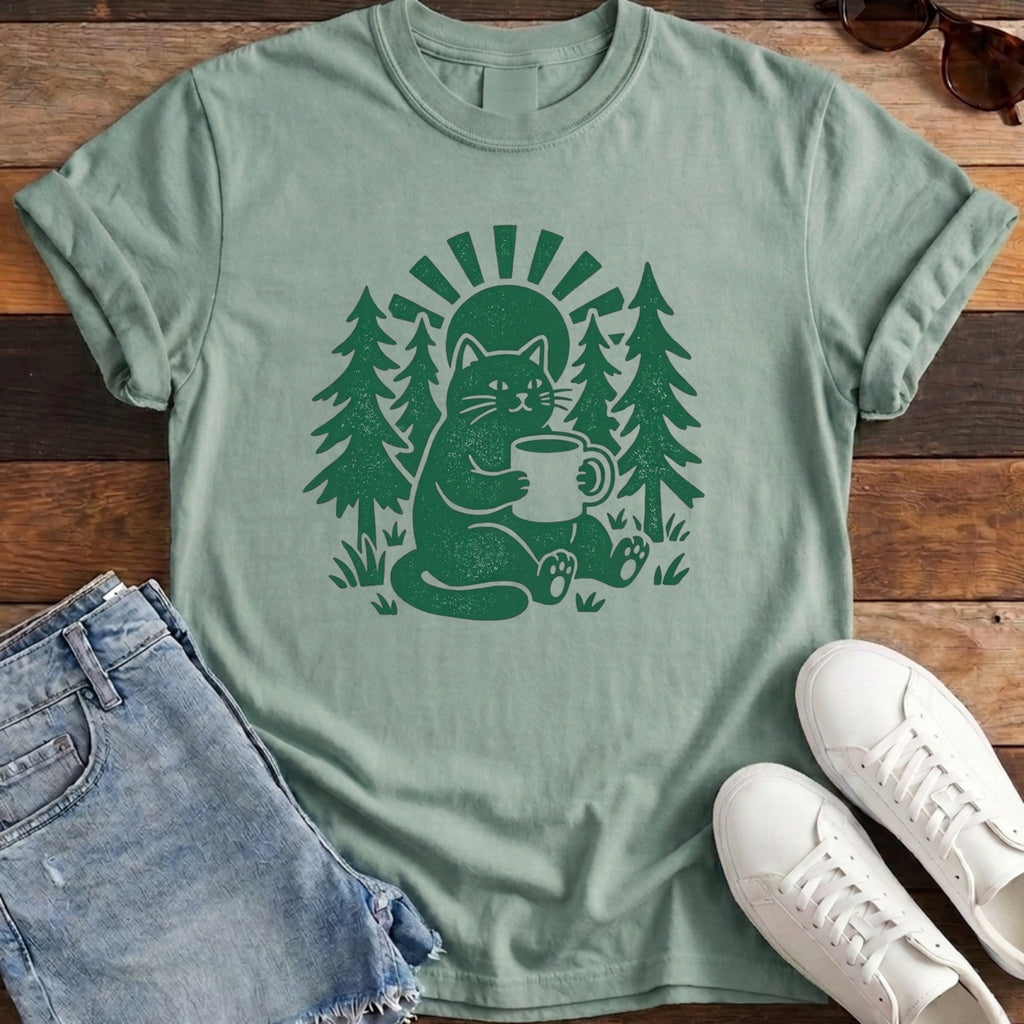 Cat N Coffee Tee - Bay