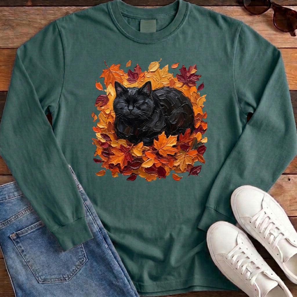 Autumn Loaf Black Cat Long Sleeve - Blue Spruce