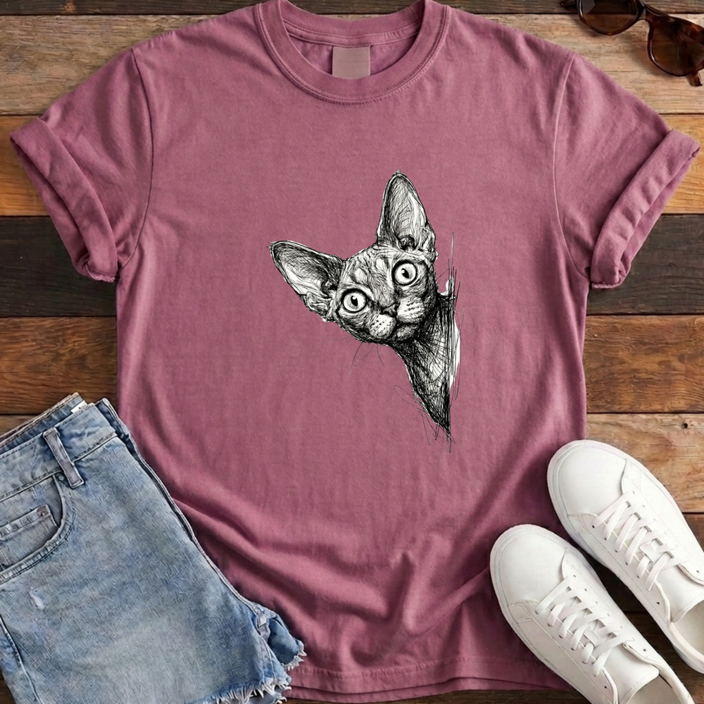 Devon Rex Peek Tee - Berry