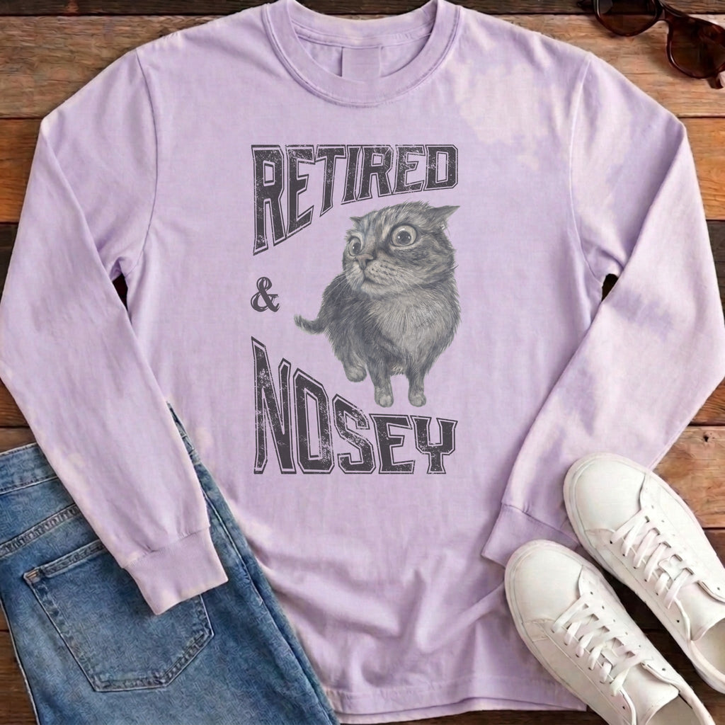 Retired and Nosey Long Sleeve - Orchid