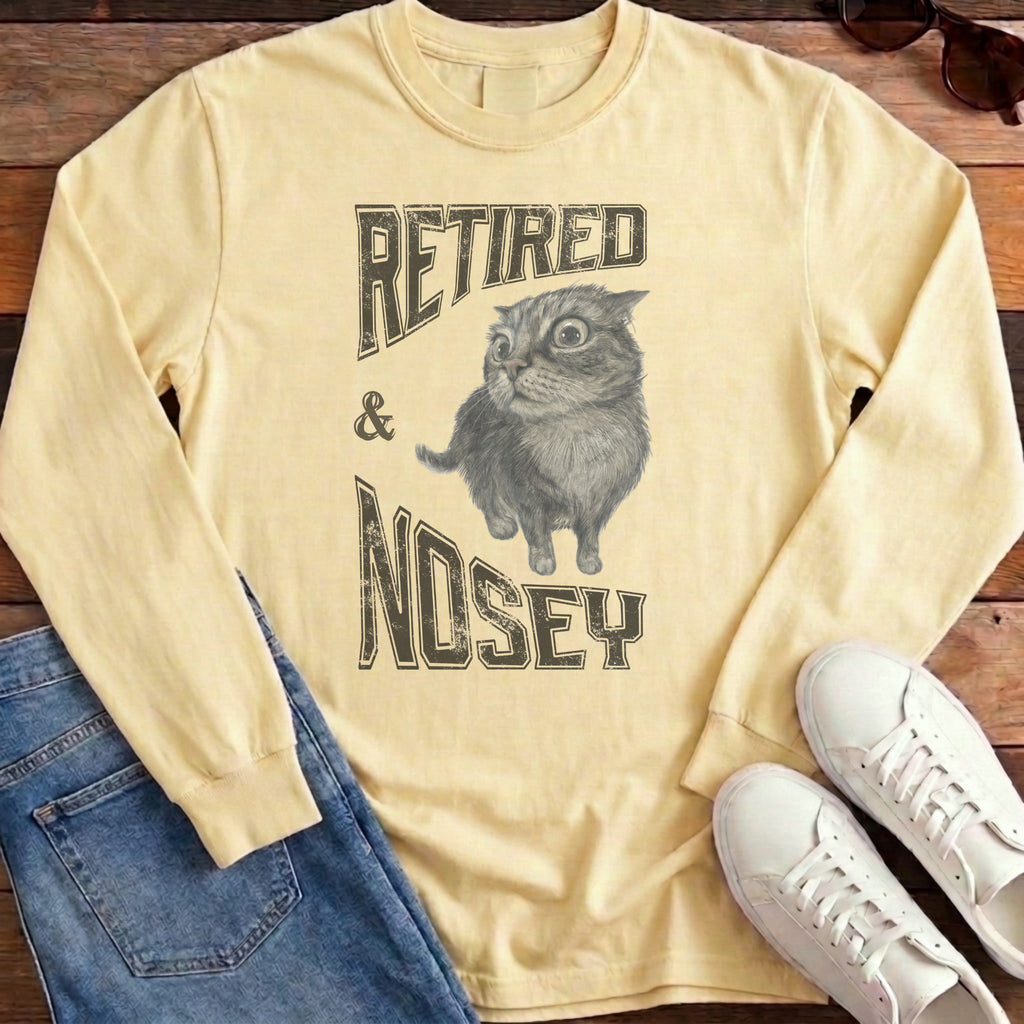 Retired and Nosey Long Sleeve - Butter