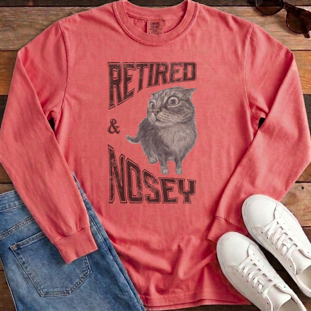 Retired and Nosey Long Sleeve - Watermelon